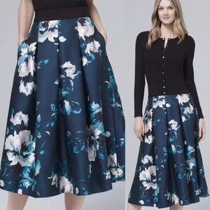 Never worn beautiful White House Black Market blue floral skirt